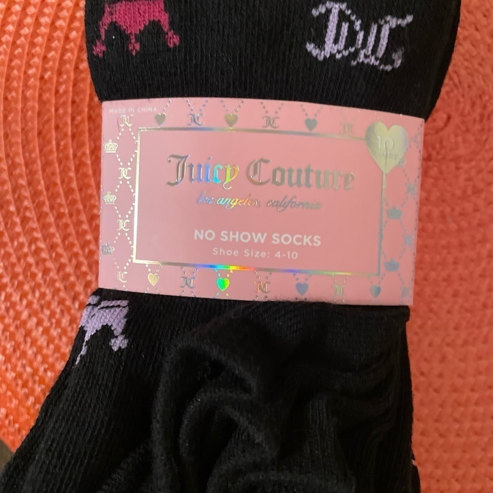 Juicy Couture Black No Show Socks 10 pair in the bundle .